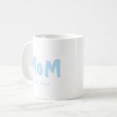 Moeder Gesticht Blauwe Typografie Nieuwe Moeder Koffiemok (Voorkant links)