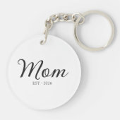 Moeder Gesticht Nieuw Moeder Cadeau Sleutelhanger (Achterkant)