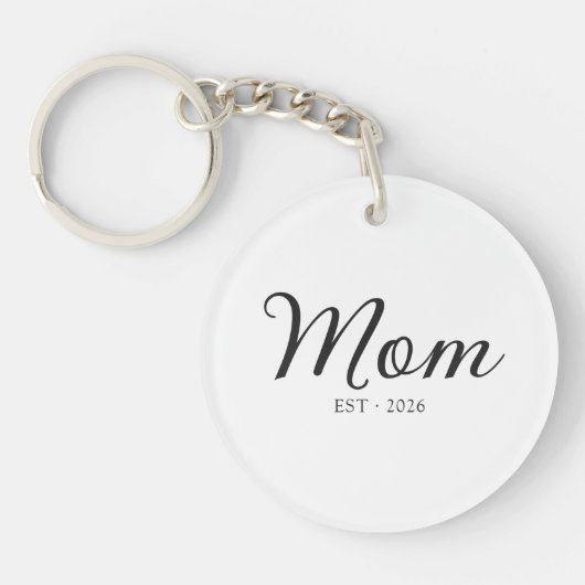 Moeder Gesticht Nieuw Moeder Cadeau Sleutelhanger (Voorkant)