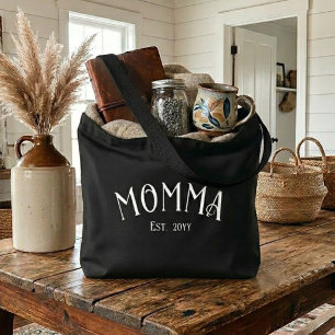Moeder Gevestigd Chic Zwart Wit Nieuwe Moeder Cade Tote Bag
