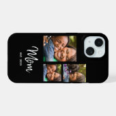 Moeder Gevestigd Modern Schrift Zwart 3 Foto iPhone 15 Case (Achterkant horizontaal)