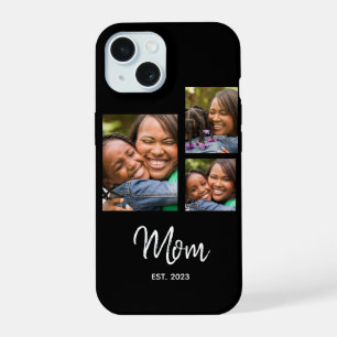 Moeder Gevestigd Modern Schrift Zwart 3 Foto iPhone 15 Case
