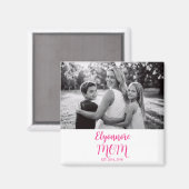 Moeder Gevestigd Roze Script Naam Foto Magneet (Voorkant / Achterkant)