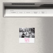 Moeder Gevestigd Roze Script Naam Foto Magneet (Insitu (Vaatwasser))