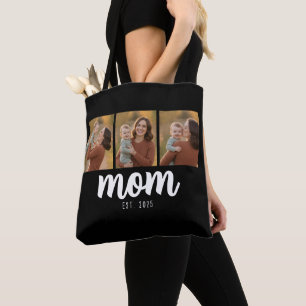 Moeder Gevestigd Schrift Zwart 3 Foto's Tote Bag