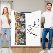 Moeder Gevestigd Script 3 Foto Wit Fleece Deken