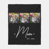 Moeder Gevestigd Script 3 Foto Zwart Fleece Deken (Voorkant)