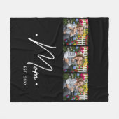 Moeder Gevestigd Script 3 Foto Zwart Fleece Deken (Voorkant (Horizontaal))
