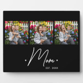 Moeder Gevestigd Script 3 Foto Zwart Fotoplaat (Voorkant)
