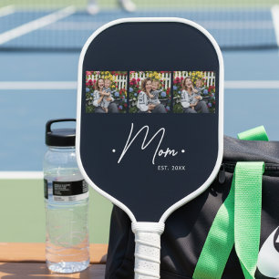 Moeder Gevestigd Script 3 Foto Zwart Pickleball Paddle