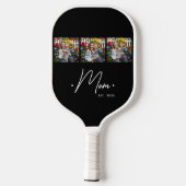 Moeder Gevestigd Script 3 Foto Zwart Pickleball Paddle (Achterkant)