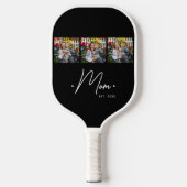 Moeder Gevestigd Script 3 Foto Zwart Pickleball Paddle (Voorkant)