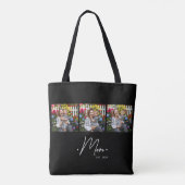 Moeder Gevestigd Script 3 Foto Zwart Tote Bag (Achterkant)