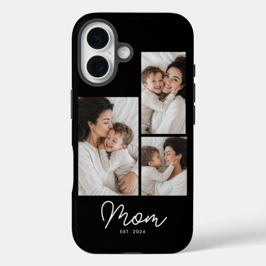 Moeder Gevestigd Script Black 3 Foto Case-Mate iPhone Case (Achterkant)
