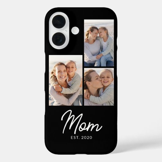 Moeder Gevestigd Script Black 3 Foto Case-Mate iPhone Case (Achterkant)