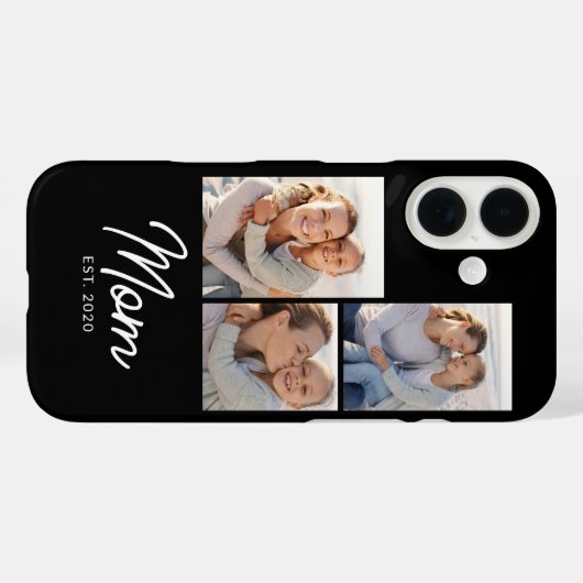 Moeder Gevestigd Script Black 3 Foto Case-Mate iPhone Case (Achterkant (horizontaal))