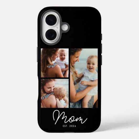 Moeder Gevestigd Script Black 3 Foto Case-Mate iPhone Case (Achterkant)