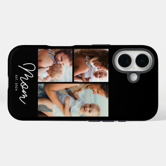 Moeder Gevestigd Script Black 3 Foto Case-Mate iPhone Case (Achterkant (horizontaal))