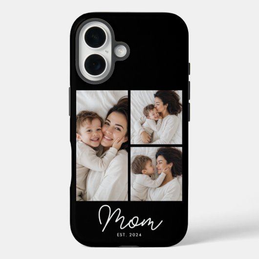 Moeder Gevestigd Script Black 3 Foto Case-Mate iPhone Case (Achterkant)