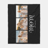 Moeder Gevestigd Script Black 3 Foto Fleece Deken (Voorkant)
