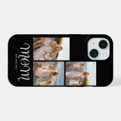 Moeder Gevestigd Script Black 3 Foto iPhone 15 Case (Achterkant horizontaal)