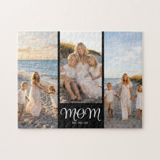 Moeder Gevestigd Script Black 3 Foto Legpuzzel
