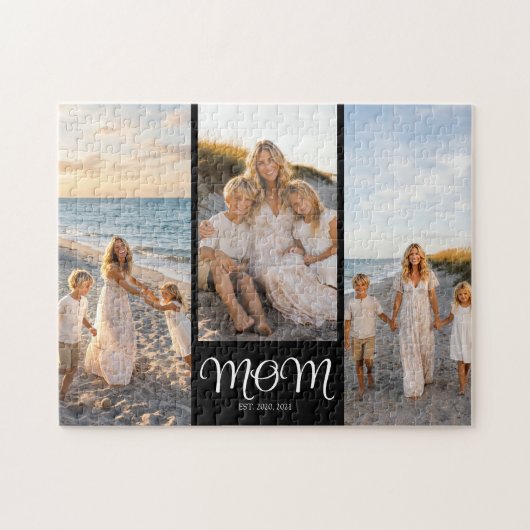 Moeder Gevestigd Script Black 3 Foto Legpuzzel (Horizontaal)