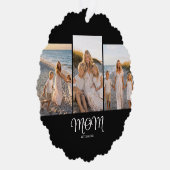 Moeder Gevestigd Script Black 3 Foto Ornament Kaart (Rechts)