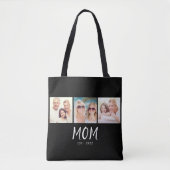 Moeder Gevestigd Script Black 3 Foto Tote Bag (Voorkant)