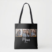 Moeder Gevestigd Script Black 3 Foto Tote Bag (Voorkant)