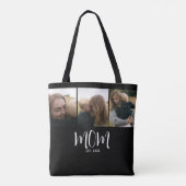 Moeder Gevestigd Script Black 3 Foto Tote Bag (Achterkant)