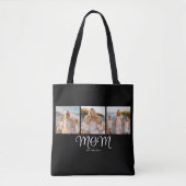 Moeder Gevestigd Script Black 3 Foto Tote Bag (Voorkant)