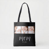Moeder Gevestigd Script Black 3 Foto Tote Bag (Voorkant)