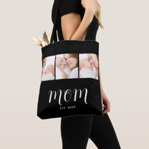 Moeder Gevestigd Script Black 3 Foto Tote Bag