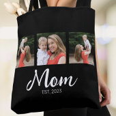 Moeder Gevestigd Script Black 3 Foto Tote Bag