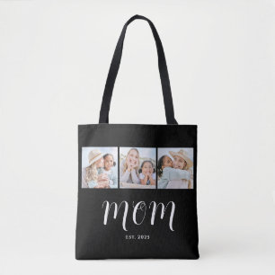 Moeder Gevestigd Script Black 3 Foto Tote Bag