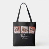 Moeder Gevestigd Script Black 3 Foto Tote Bag (Achterkant)