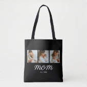 Moeder Gevestigd Script Black 3 Foto Tote Bag (Voorkant)