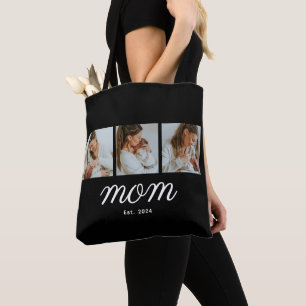 Moeder Gevestigd Script Black 3 Foto Tote Bag