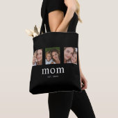 Moeder Gevestigd Script Black 3 Foto Tote Bag (Dichtbij)