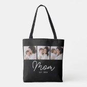 Moeder Gevestigd Script Black 3 Foto Tote Bag (Achterkant)