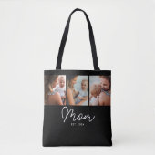 Moeder Gevestigd Script Black 3 Foto Tote Bag (Voorkant)