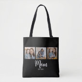 Moeder Gevestigd Script Black 3 Foto Tote Bag (Voorkant)