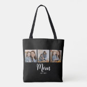 Moeder Gevestigd Script Black 3 Foto Tote Bag (Achterkant)