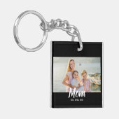 Moeder Gevestigd Script Foto Aangepaste Datum Sleutelhanger (Voorkant Links)