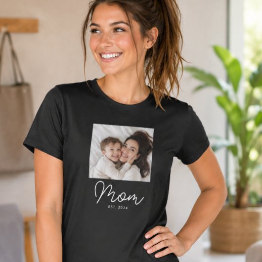 Moeder Gevestigd Script Foto T-shirt