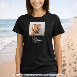 Moeder Gevestigd Script Foto T-shirt