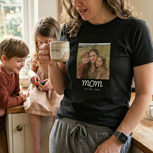 Moeder Gevestigd Script Foto T-shirt