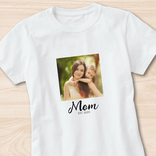 Moeder Gevestigd Script Foto T-shirt