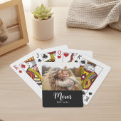 Moeder Gevestigd Script Tekst Zwarte Foto Pokerkaarten